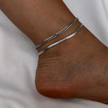 Wholesale alloy double-layer anklets - new european and american style chunky chain jewelry - high-end anklets for women