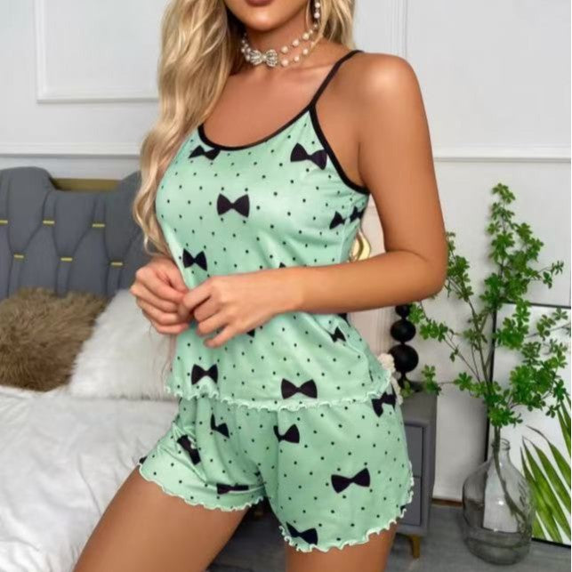 fashionsummer suspender shorts home wear women's pajamas two-piece setsexy pure desire pajamas wholesale