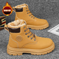 Boots men's shoes winter high-top british workwear rhubarb boots men's thickened cotton shoes fleece-linedheattech snow boots