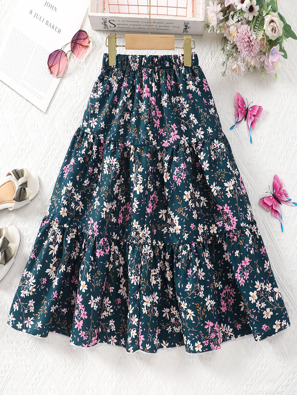 Children's floral print skirt