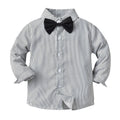Boys' fall outfit: striped shirt for autumn, british style birthday dress, kids' runway performance costume
