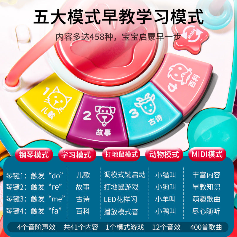 Baby multifunctional nine-sided hand drum toy - educational early learning musical drum for infants and toddlers - perfect birthday gift