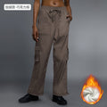 Fall and winterfleece-linedheattechcasualworkwear pants women's ankle drawstring two-wear loose fitness sports pants d25001-2