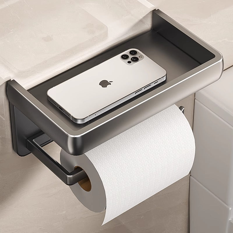 Bathroom gun gray tissue box toilet roll paper storage rack bathroom punch-free wall-mounted paper rack