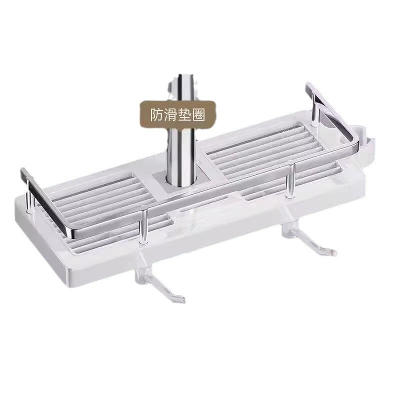 Shower Shelf No Punching Toilet Bathroom Shower Lift Rod Body Wash Shampoo Tray Storage Shelf