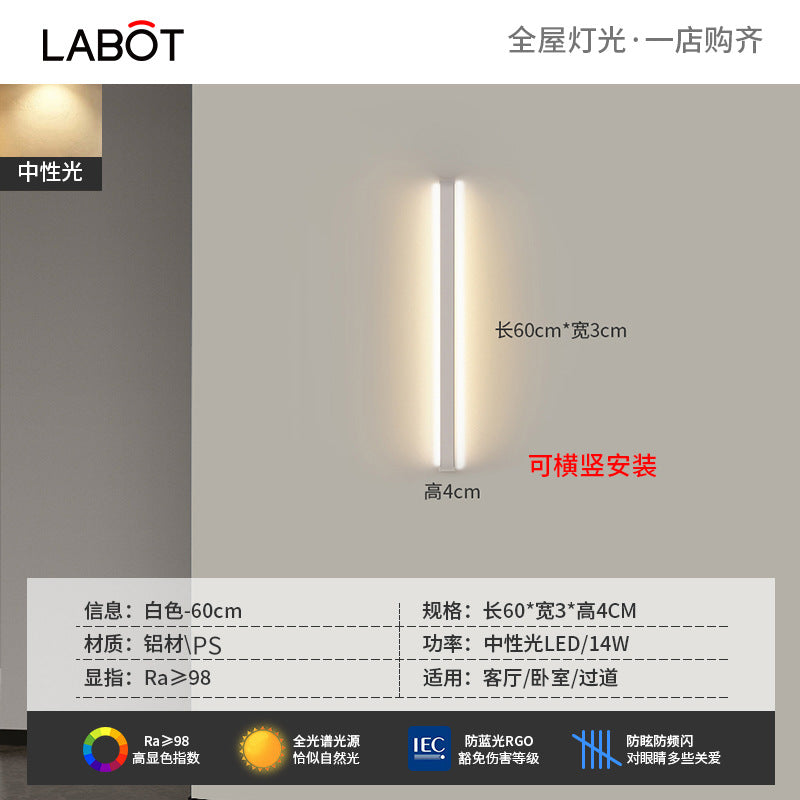 Minimalist led linear wall sconce - perfect for bedroom bedside, hallway, living room, sofa backdrop, and ambient lighting