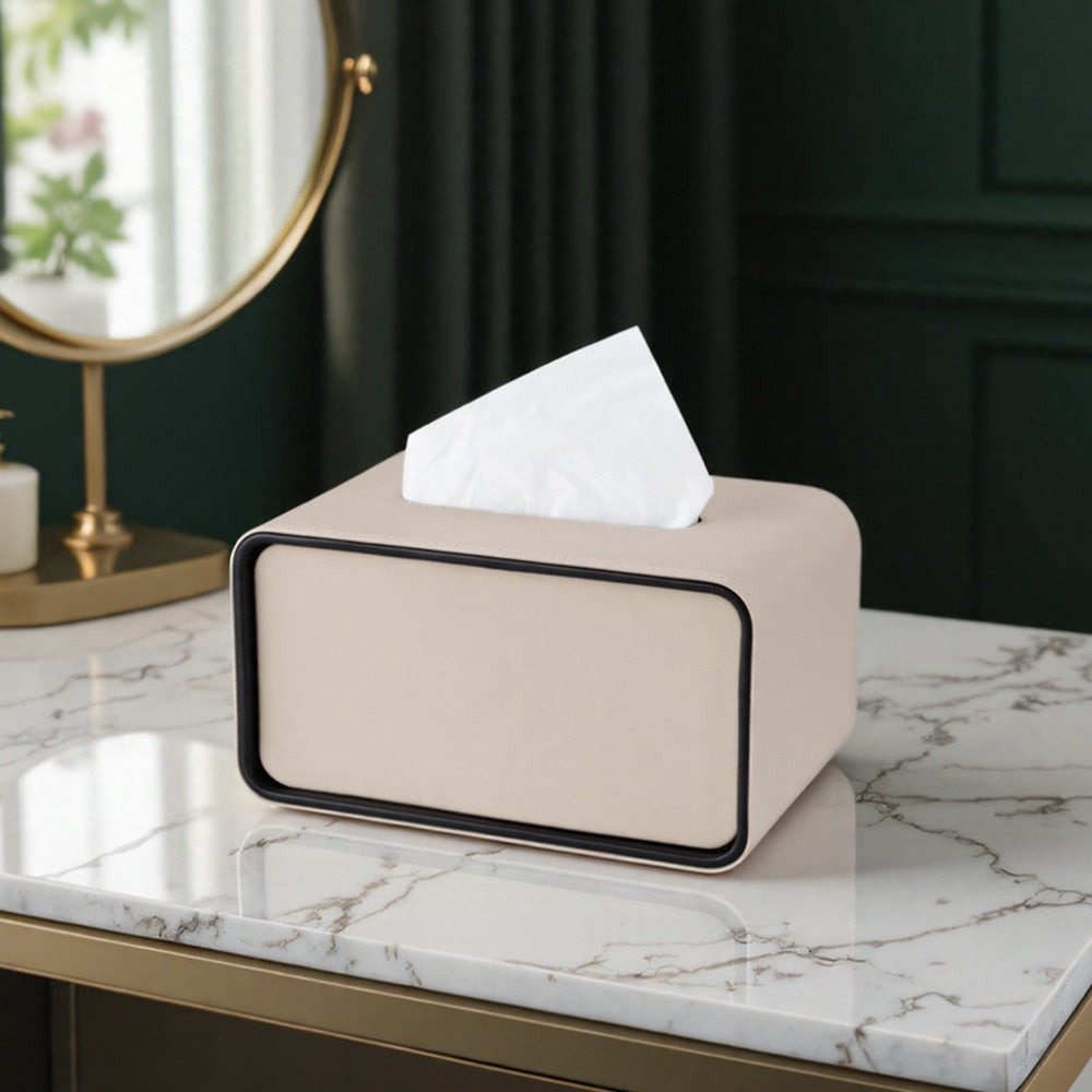 Oval tissue box, living room, high-end home dining room, creative light luxury coffee table, desktop remote control, storage and paper drawing