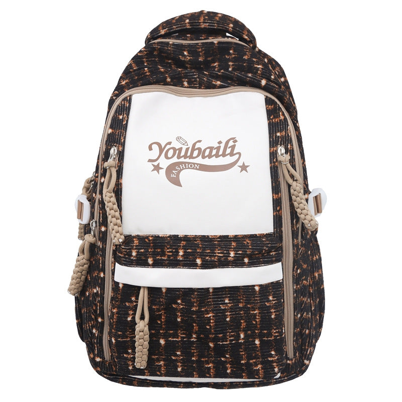 New cute plaid fresh junior high school student schoolbag campus literary backpack going out travel backpack