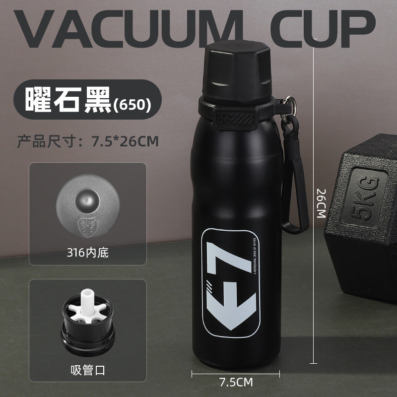 Amazon cross-border 316 stainless steel thermos cup travel kettle straw sports water kettle outdoor hikingcycling water kettle