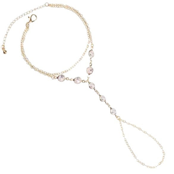 new arrival rhinestone finger bracelet ethnic style summerfashion hundred hand back chain ring all-in-one hand chain