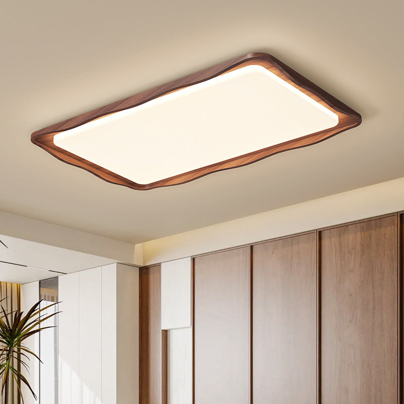 [Strict Selection] 2025 New Wave Ceiling Light French Retro Walnut Full Spectrum Eye Protection High-end Bedroom Light