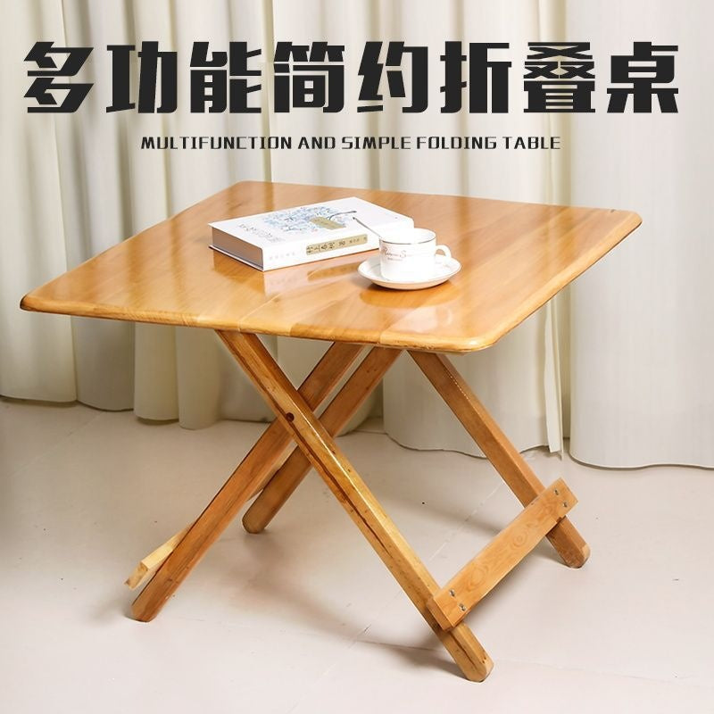 Solid wood folding table - portable dining table - perfect for rentals, simple folding table, square folding table, night market stall table, outdoor folding table