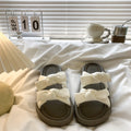 French-style platform sandals for women, perfect for wearing outdoors. new for summer 2026, these sandals pair beautifully with skirts, featuring a fairy-tale aesthetic with a bow accent. a single-strap, slip-on design