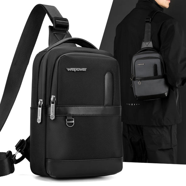 WEPOEWR New Men's Large Capacity Oblique Span Bag Travel Handheld Shoulder Bag Fashion Commuter Breast Bag