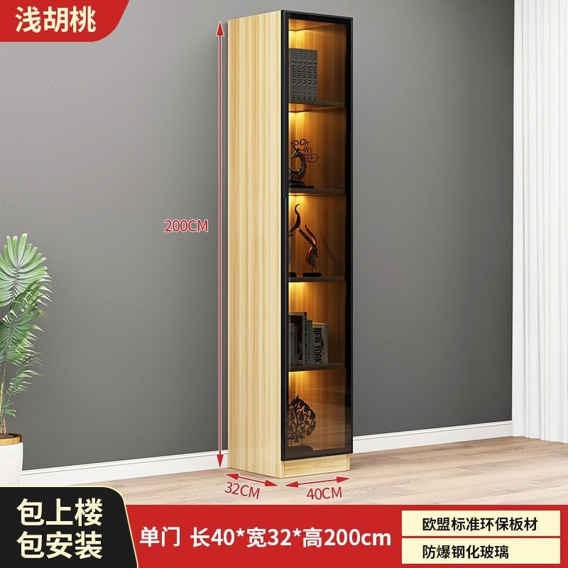 Casual glass door bookcase combination floor-standing display cabinet accessible luxury living room figure gundam storage wine cabinet