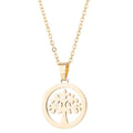 European and american cross-border new jewelry stainless steel inner ring hollow tree of life pendant necklace women's fashion popular necklace