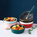 Nordic style ceramic bowl - perfect for fruit, desserts, salads, pasta, and breakfast. features a delicate lace design