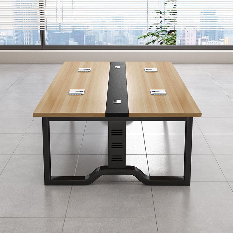 Conference table - modern minimalist small meeting room table and chair set - rectangular bench table - workstation desk