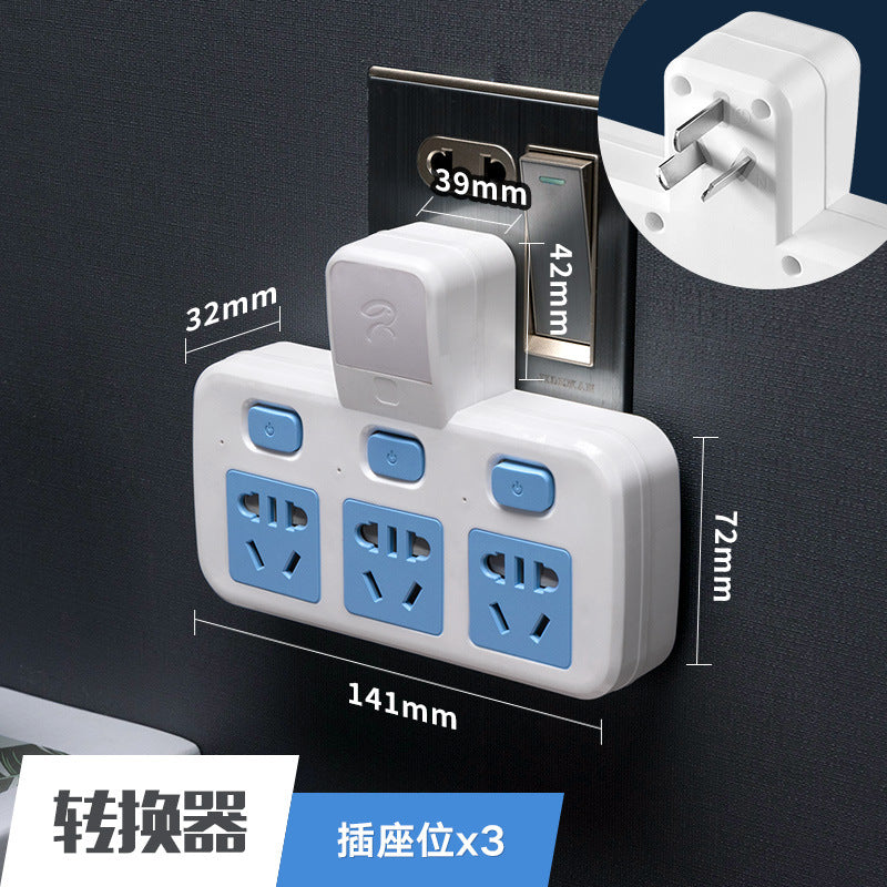 Multi-function wireless socket converter plug - one-to-multiple outlet panel with usb ports, night light, and power strip for home use