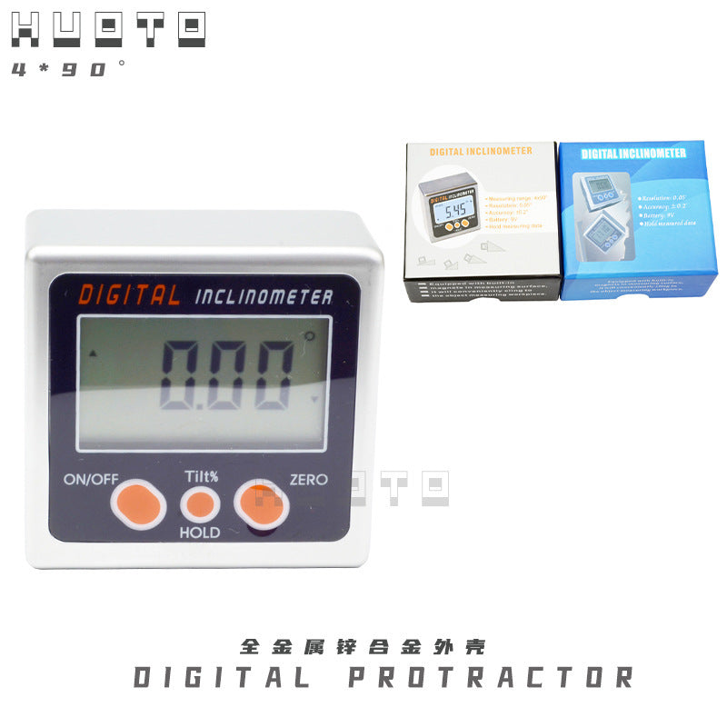 360 degree digital inclinometer, inclinometer box, angle ruler with magnetic digital angle meter, level ruler 0.05 degrees