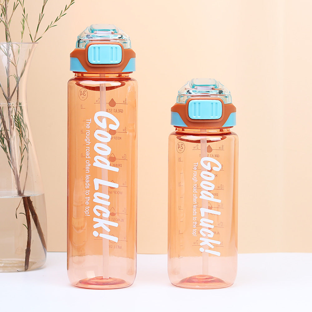 Factory custom large capacity plastic sports water bottle portable tumbler summer cross-border bounce lid direct drink cup