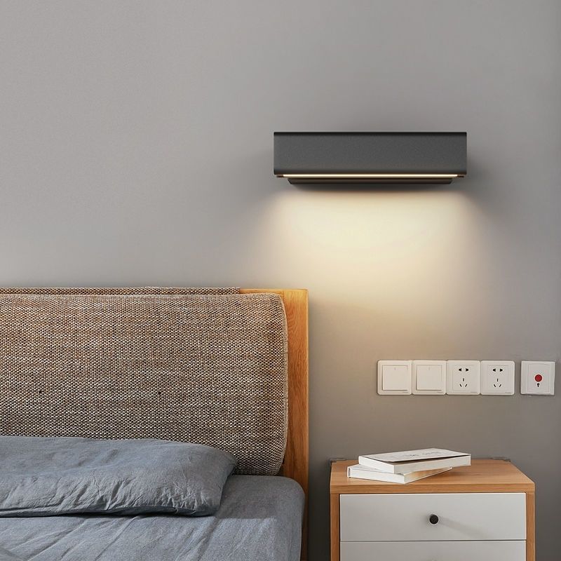 Bedroom bedside wall lamp modern minimalist living room background wall study room track creative rotating lighting fixture