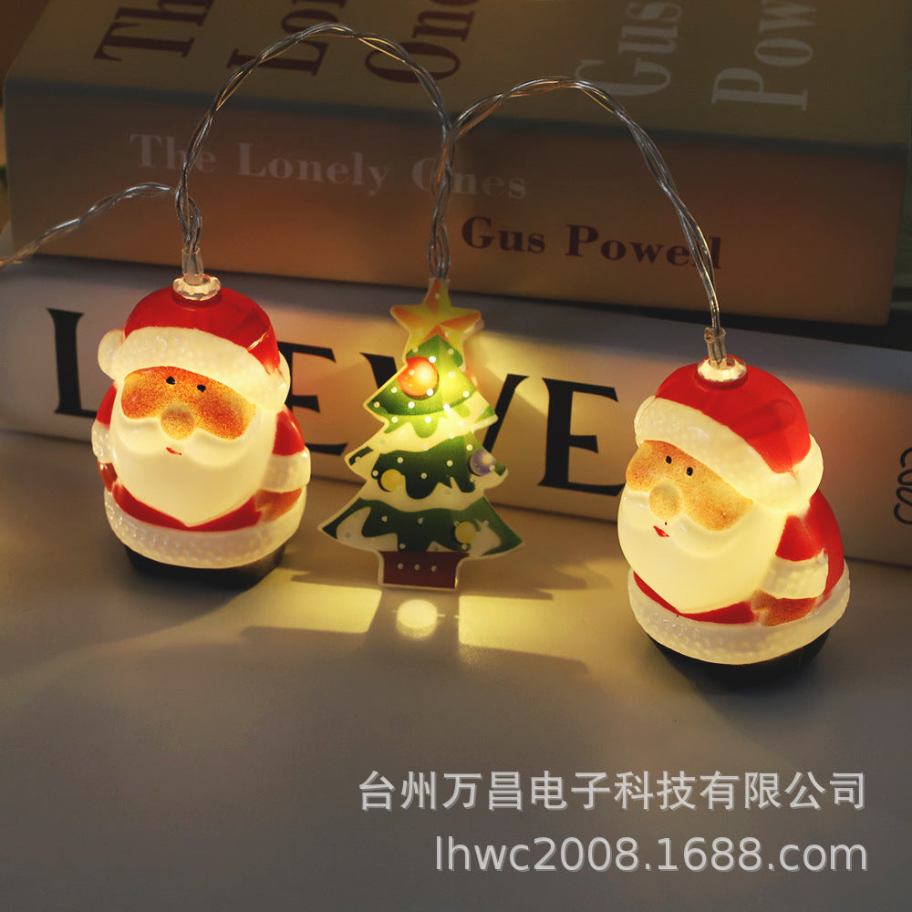 LED Santa Claus Head Christmas Tree Mixed Light String Creative Snowman Light String LED Christmas Decoration Flash Lights
