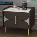 Solid wood cabinet with 50cm rock slab top, coffee brown + light grey