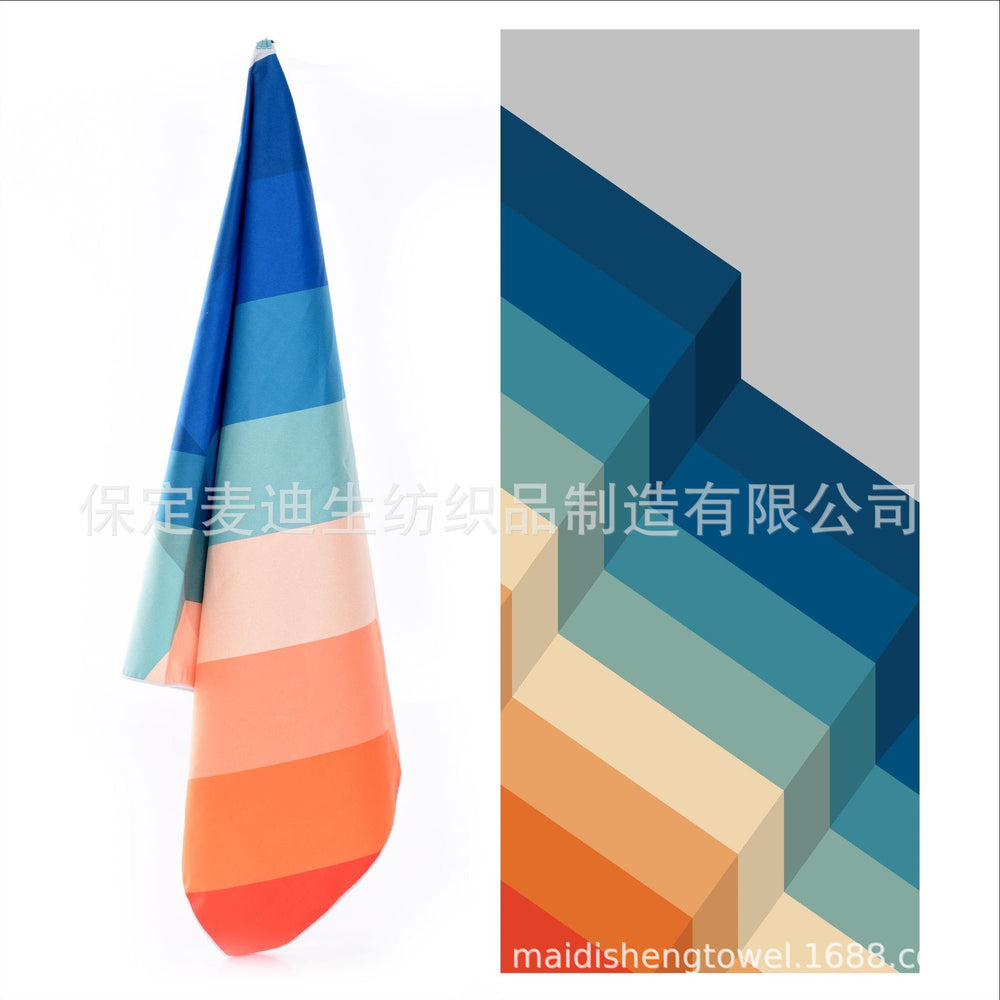 Factory wholesale full-page printed sand-free beach towel, soft, absorbent, quick-drying, mesh bag packaging, advertising cheerleading bath towel