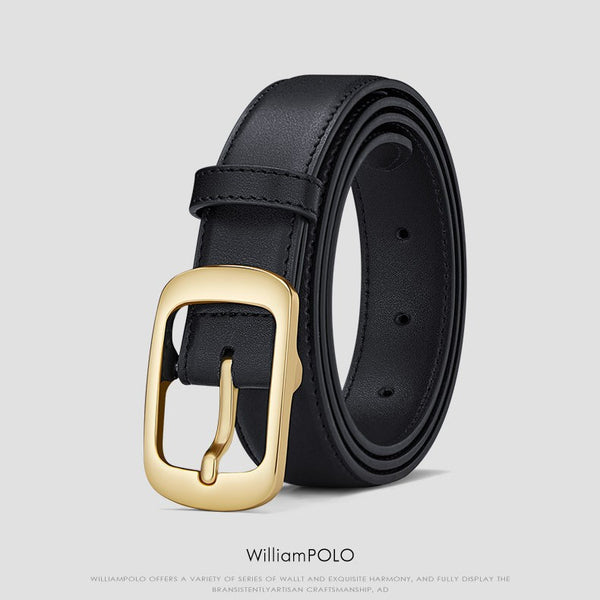 Emperor Paul Women's Belt Leather Simple Versatile Jeans Decorated Belt Women's Premium Pin Buckle Belt Women's