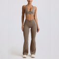 Sling backless nude back running halter sports intimates bra fitness flare pants yoga suit women