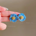 Bohemian yellow sunflower earrings for women - 2026 new trendy stud earrings, perfect for beach vacations and photoshoots
