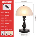 Wabi-sabi style glass table lamp, european and american retro bedroom study bedside lamp, decorative solid wood light luxury night light, ambient light