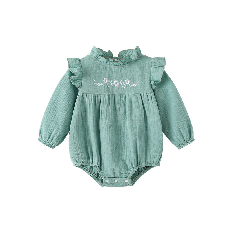 Baby clothes  spring/autumn cotton class a baby romper long sleeve triangle bodysuit korean style newborn outfit