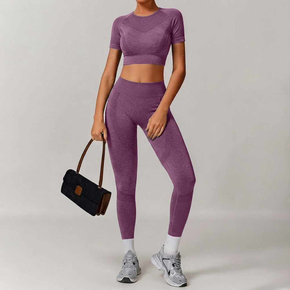 autumn/winter new women's activewear set: high-waisted, high-stretch, quick-dry workout outfit for pilates and yoga
