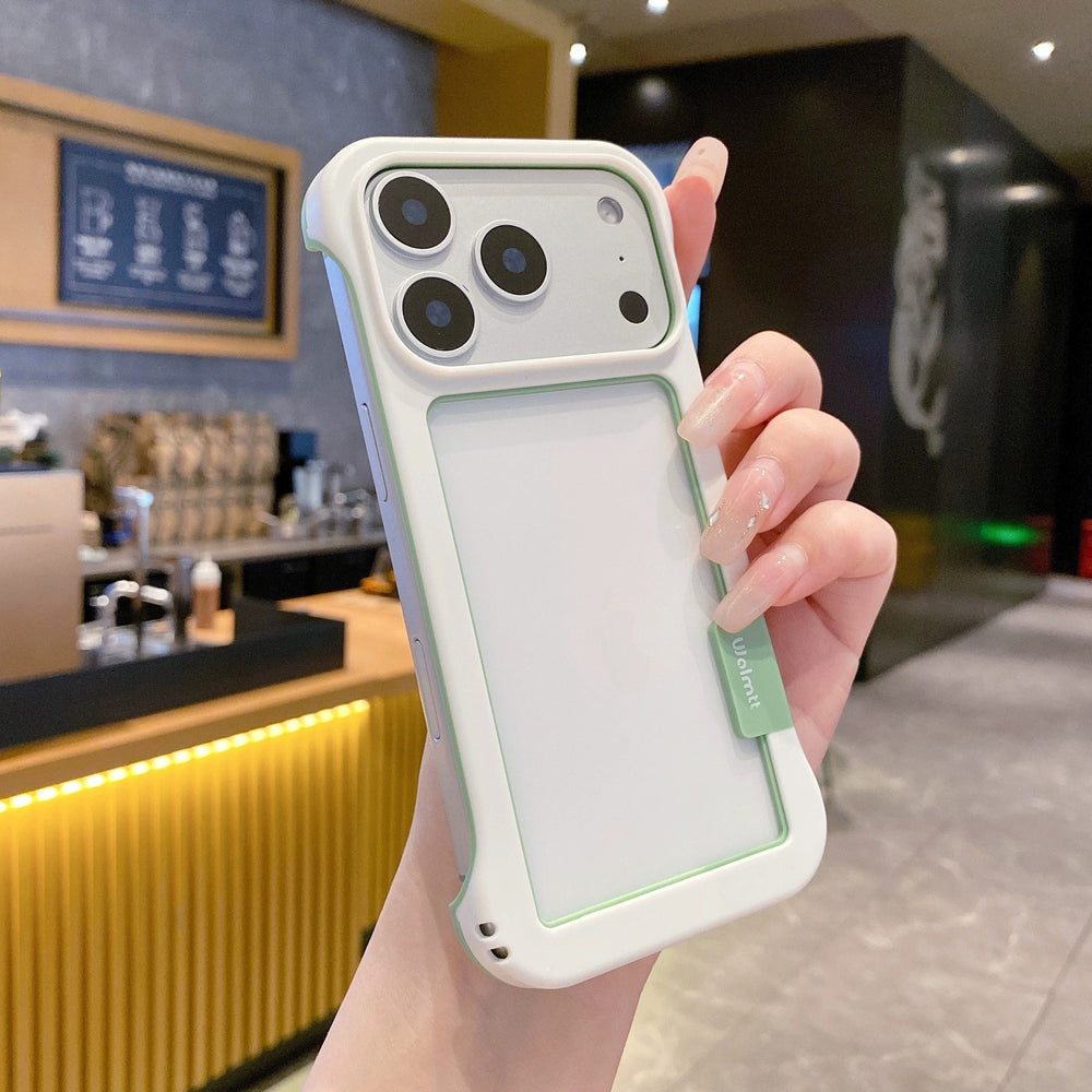 Macaron hollow borderless phone case for iphone 16, soft shell apple 17, heat dissipation anti-drop protective cover 13