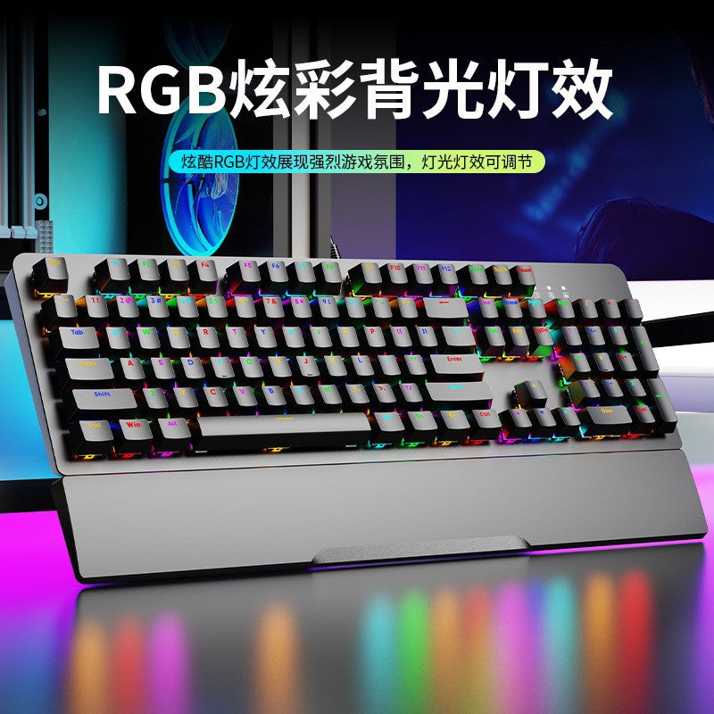 Longweishi ak104 blue switch/red switch keyboard - wired rgb backlit mechanical keyboard for gaming, pc, and office use