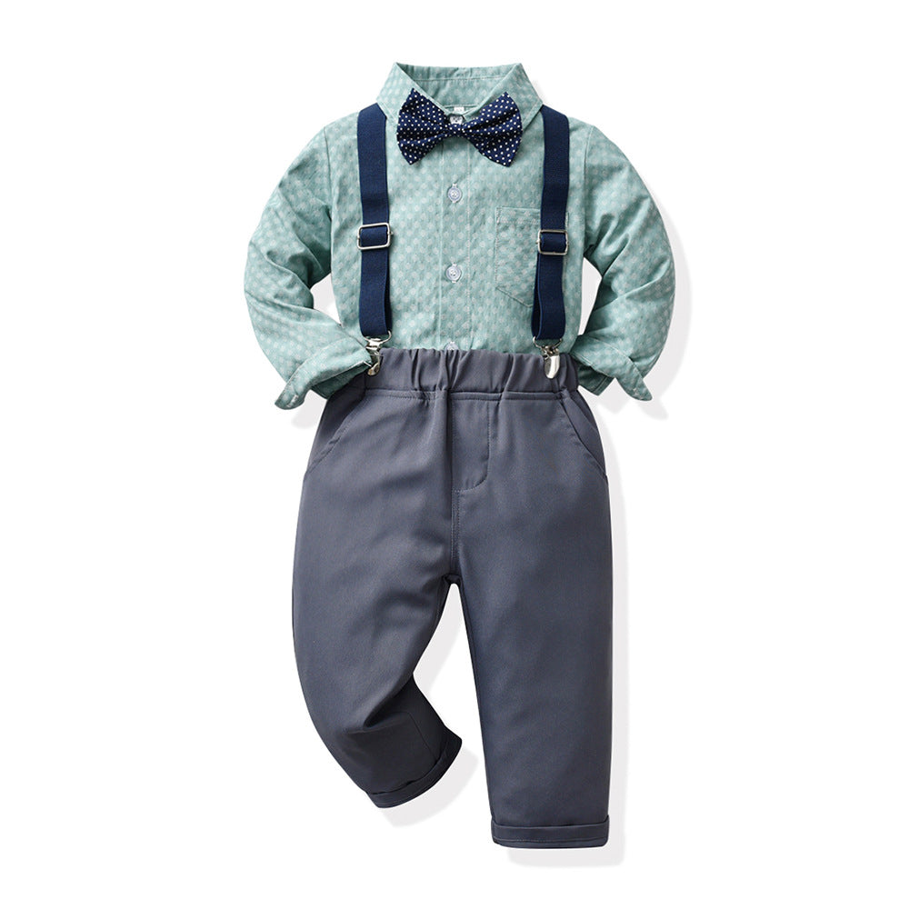 Stylish boys' autumn outfit: trendy long-sleeve set for kids - new autumn collection, two-piece gentleman's suit