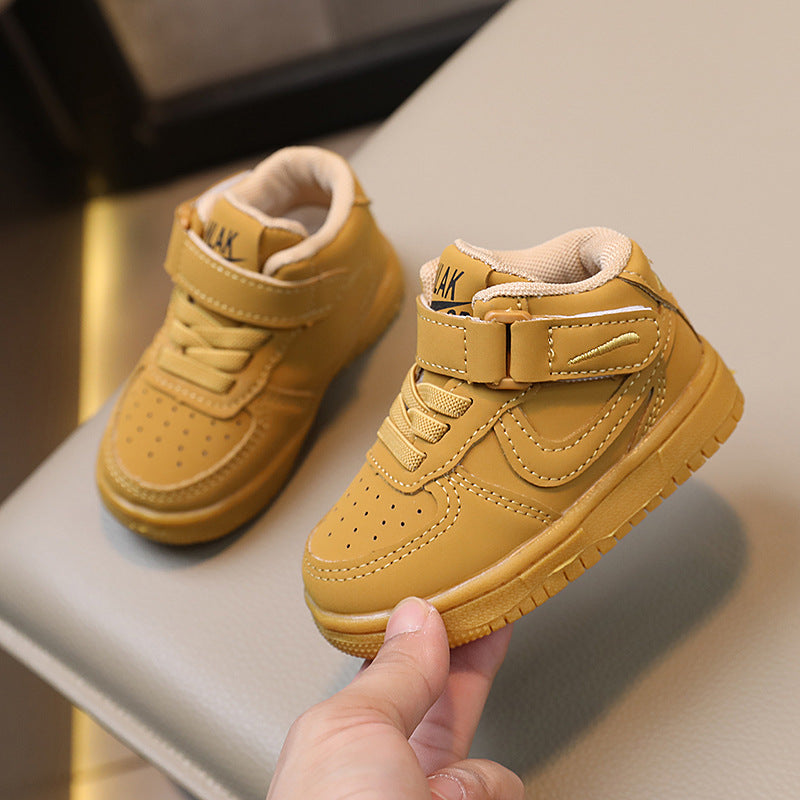 Spring & fallnew arrivalkids sneakers boys high-top sneakers girls white shoes k-style toddler shoes kids basketball shoes