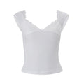 Amazon women's clothing  spring new fashion hot girl style minimalist solid color slim fit versatile cropped top