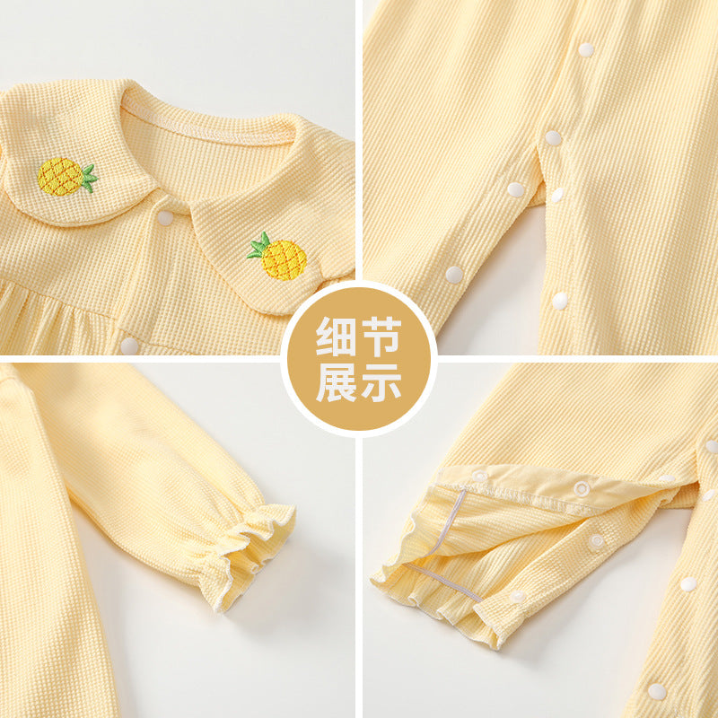 Newborn baby clothes spring autumn  new style doll collar baby girl romper super cute crawling suit spring outfit
