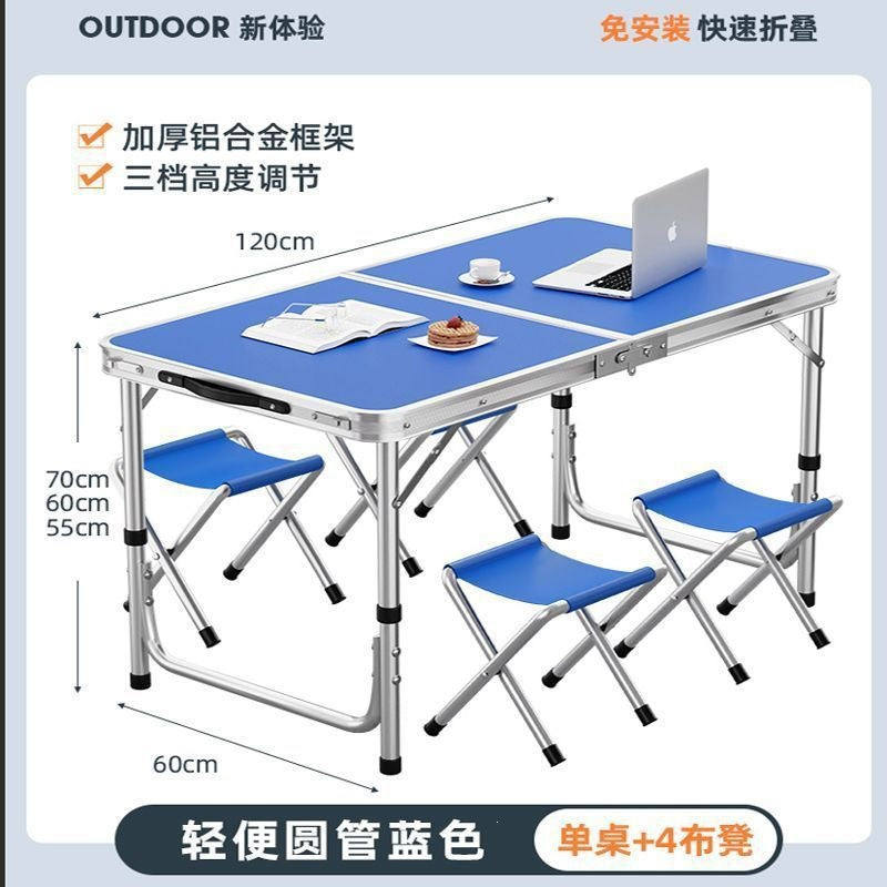 Outdoor foldable table night market stall casual table for home foldable dining table and chair portable street stall rectangular table