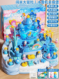 Blue ice and snow castle adventure [2 figures/sound and light/map/magnetic attraction] gift box + rechargeable battery