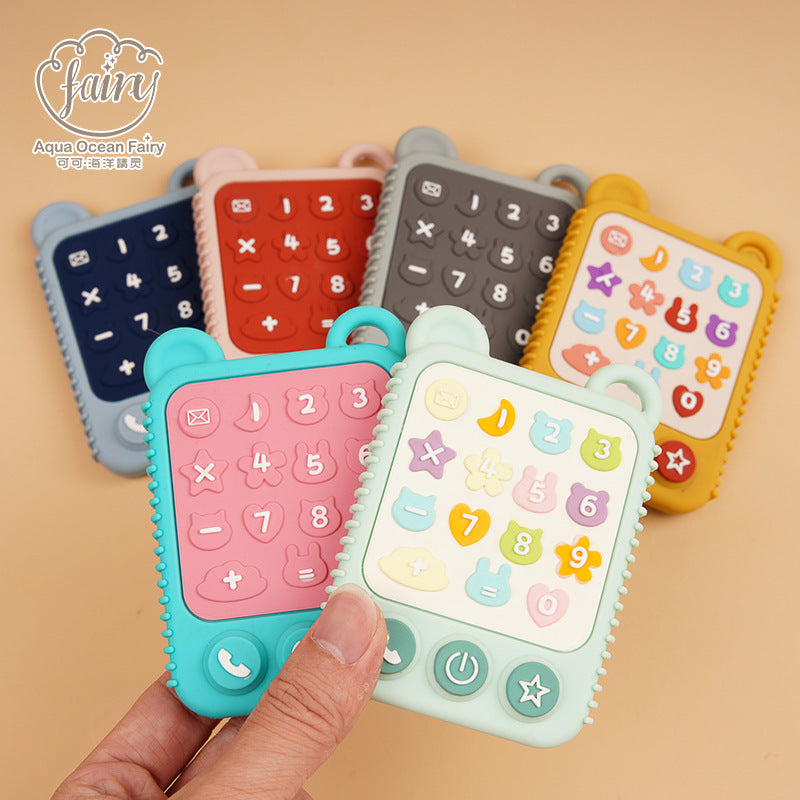 Cross-border explosion baby silicone toothpaste, baby soothing and biting music, simulated remote control food-grade silicone toothpaste