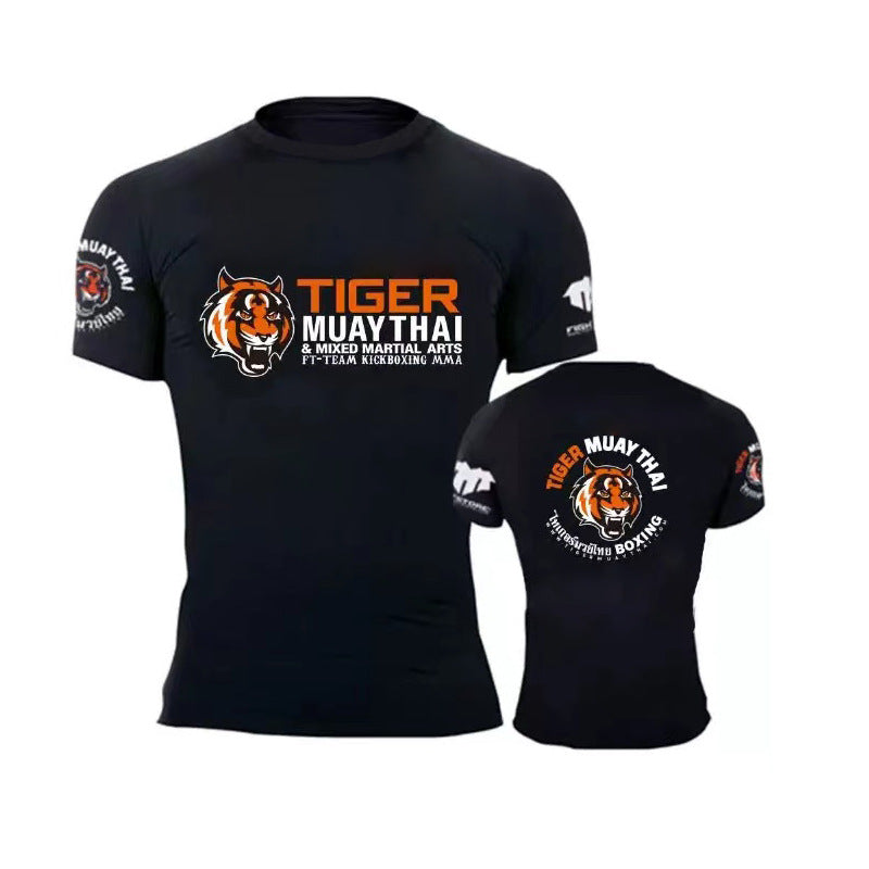 European and American Muay Thai tights men's sanda suits martial arts fighting MMA short-sleeved training UFC boxing quick-drying suits customization