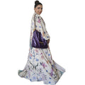women's fashion printed cardigan robe set with headscarf - loose fit