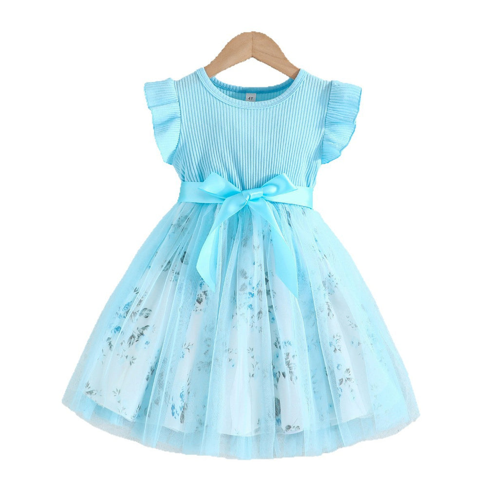 spring/summer girls' mesh casual dress - dropshipping available