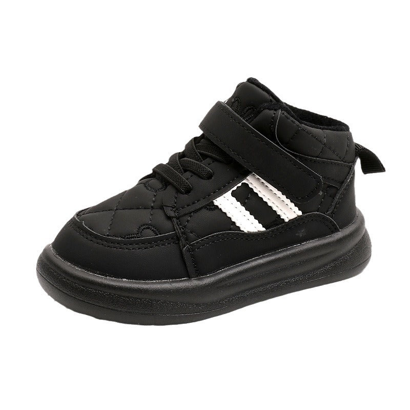 Kids' athletic shoes: new autumn/winter  collection - boys' lightweight fleece-lined cotton shoes, soft-soled fashionable girls' casual shoes, ages 1-6
