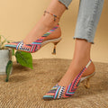 export style 2026 spring fashion pointed-toe high heels, sizes 40-42, patterned low-cut versatile office pumps