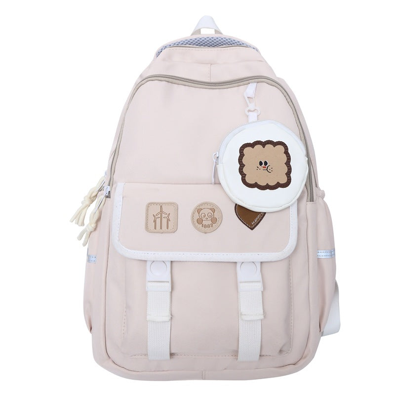 Backpack new simple and cute campus style student backpack high value lightweight large capacity backpack